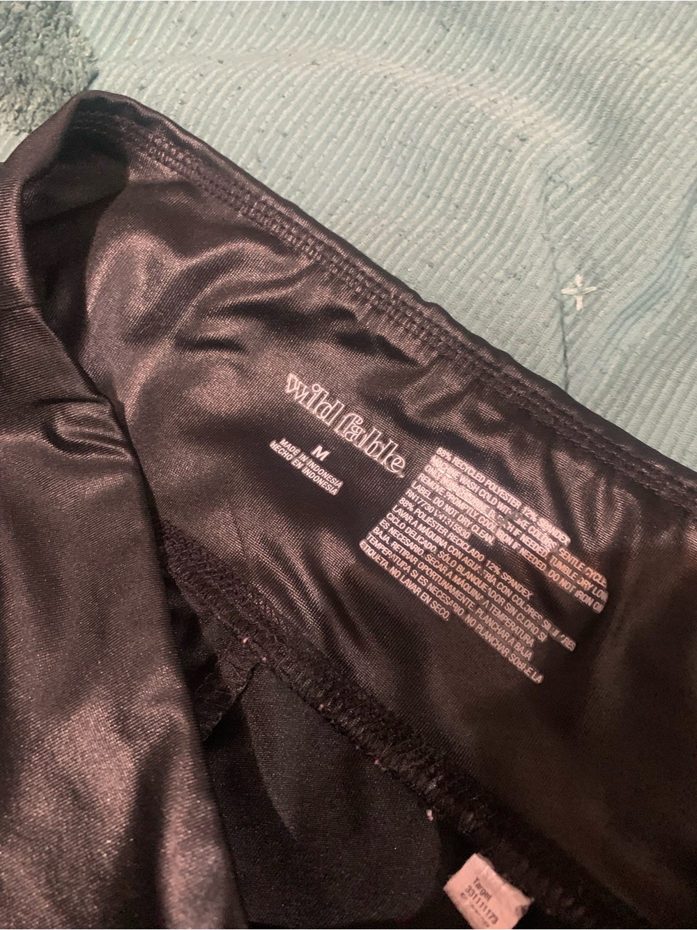 wild fable Black Satin leggings-Size:M